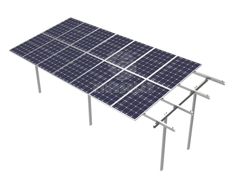 C型鋼製複柱ソーラーサポート設置システム